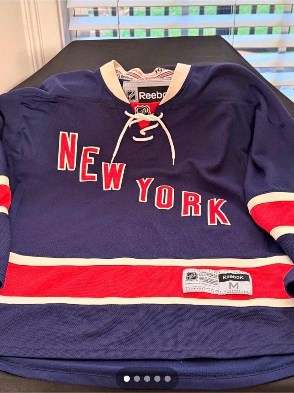 Reebok Men's Navy Crewneck Hockey Jersey with Red and White Accents